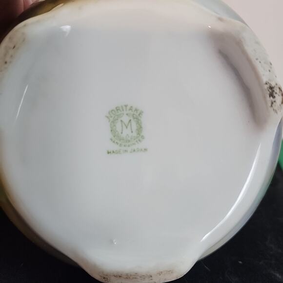 VTG Morimura Noritake Moriage Sugar Bowl Windmill Trees Water Blue White Lid - Picture 3 of 12